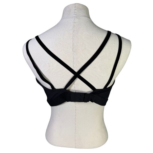 OFFLINE By Aerie Black Goals Velvet Trim Sports Bra XXL Adj. Waist Hook Closure - Picture 2 of 7